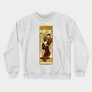 LORENZACCIO Theatre De La Renaissance Sarah Bernhardt by Alphonse Mucha Crewneck Sweatshirt